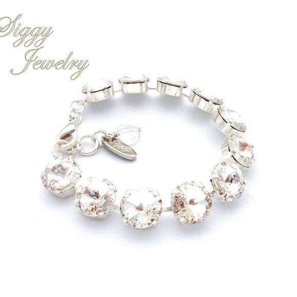Swarovski Clear Crystal Chunky Rivoli Bracelet - Picture 4 of 10